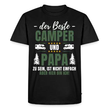 LE MEILLEUR CAMPEUR ET PAPA - Camping amusant - T-shirt Premium bio Homme - noir - Devant - Nico (187cm)