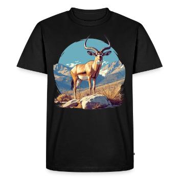 Antilope antilope antilope ouverte - T-shirt Premium bio Homme - noir - Devant - Nico (187cm)