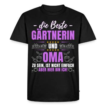 THE BEST GARDENER AND GRANDMA! Fun garden - Men's Premium Organic T-Shirt - black - Front - Nico (187cm)