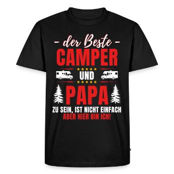 THE BEST CAMPER & DAD - Fun camping - Men's Premium Organic T-Shirt - black - Front - Nico (187cm)