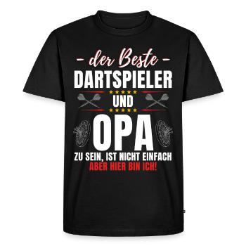 THE BEST DARTS PLAYER & GRANDPA! Funny darts darts - Men's Premium Organic T-Shirt - black - Front - Nico (187cm)