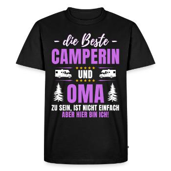 THE BEST CAMPER & GRANDMA Fun camping - Men's Premium Organic T-Shirt - black - Front - Nico (187cm)
