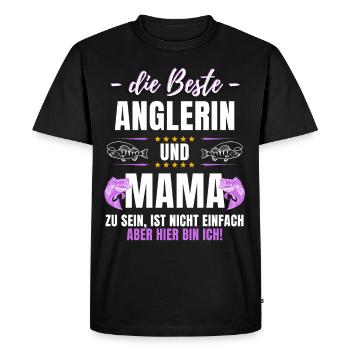 Pêcheur Pêche Pêche Pêcheuse Pêcheuse - T-shirt Premium bio Homme - noir - Devant - Nico (187cm)