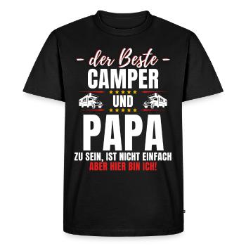 LE MEILLEUR CAMPEUR ET PAPA Camping amusant - T-shirt Premium bio Homme - noir - Devant - Nico (187cm)