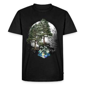 Forêt Nature Printemps Fleurs Conifères Forêt Arbres Arbre - T-shirt Premium bio Homme - noir - Devant - Nico (187cm)