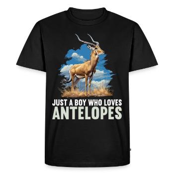 Antilope antilope antilope ouverte - T-shirt Premium bio Homme - noir - Devant - Nico (187cm)