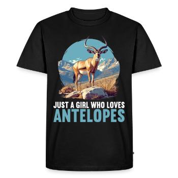 Antilope Antilope ouverte - T-shirt Premium bio Homme - noir - Devant - Nico (187cm)