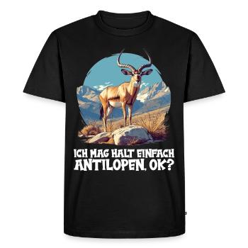 Antilope antilope antilope ouverte - T-shirt Premium bio Homme - noir - Devant - Nico (187cm)