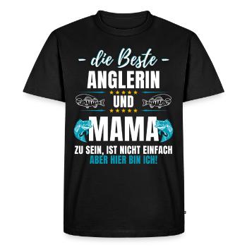 Pêcheur Pêche Pêche Pêcheuse Pêcheuse - T-shirt Premium bio Homme - noir - Devant - Nico (187cm)