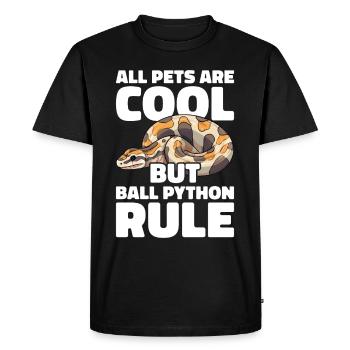 Boule de banane Python Herpétologiste Boule de corail - T-shirt Premium bio Homme - noir - Devant - Nico (187cm)
