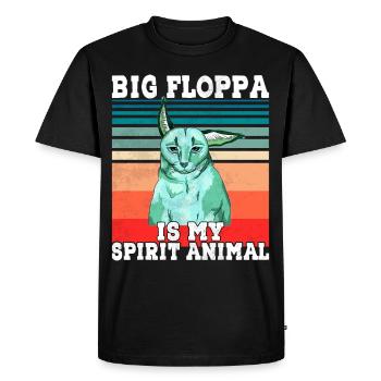 Grand Floppa Ghost Animal - T-shirt Premium bio Homme - noir - Devant - Nico (187cm)
