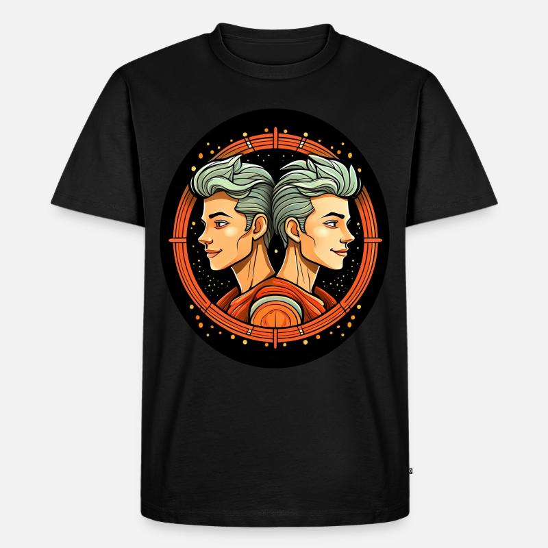 Sternzeichen Zwillinge - Männer Premium Bio T-Shirt - Schwarz