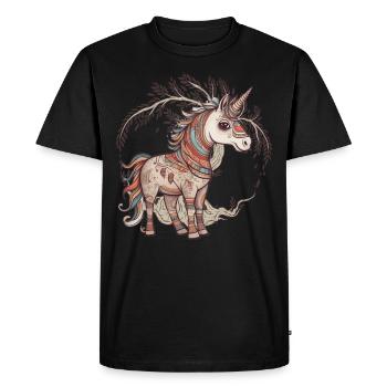 Unicorns Einhornine Shaman Children - Men's Premium Organic T-Shirt - black - Front - Nico (187cm)