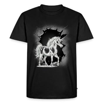 Unicorns, Unicorns, Mythical Creatures, Mythical Creatures, Mystical - Men's Premium Organic T-Shirt - black - Front - Nico (187cm)