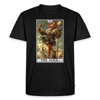 Cartes de tarot Carte de tarot Le fou Le fou - T-shirt Premium bio Homme - noir - Devant - Nico (187cm)