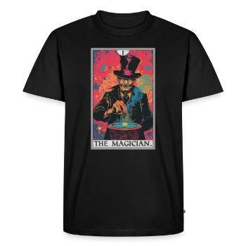 Tarot Card The Magician The Magician - Men's Premium Organic T-Shirt - black - Front - Nico (187cm)