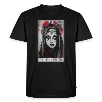 Carte de tarot La Grande Prêtresse La Grande Prêtresse - T-shirt Premium bio Homme - noir - Devant - Nico (187cm)