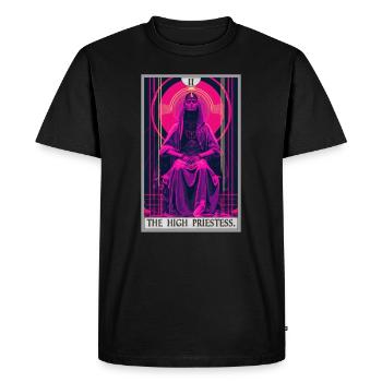 Carte de tarot La Grande Prêtresse La Grande Prêtresse - T-shirt Premium bio Homme - noir - Devant - Nico (187cm)