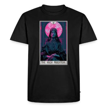 Carte de tarot La Grande Prêtresse La Grande Prêtresse - T-shirt Premium bio Homme - noir - Devant - Nico (187cm)