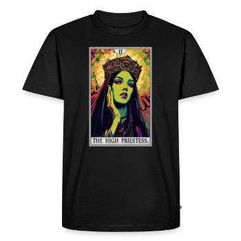 Carte de tarot La Grande Prêtresse La Grande Prêtresse - T-shirt Premium bio Homme - noir - Devant - Nico (187cm)