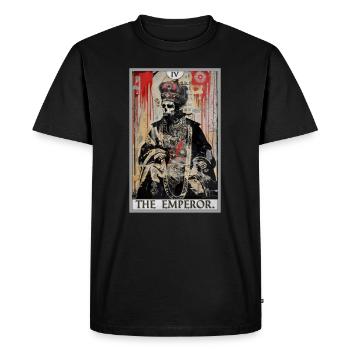 Carte de tarot L’Empereur Le Souverain - T-shirt Premium bio Homme - noir - Devant - Nico (187cm)