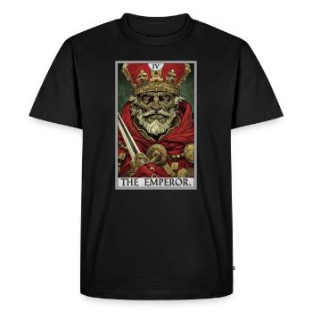 Carte de tarot L’Empereur Le Souverain - T-shirt Premium bio Homme - noir - Devant - Nico (187cm)