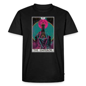 Carte de tarot L’Empereur Le Souverain - T-shirt Premium bio Homme - noir - Devant - Nico (187cm)
