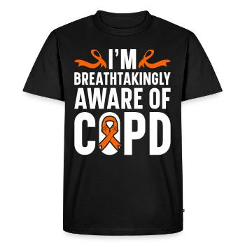 COPD Awareness Lung Disease COPD Krieger - Men's Premium Organic T-Shirt - black - Front - Nico (187cm)