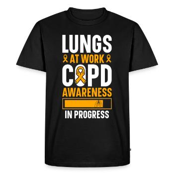 COPD Awareness Lung Disease COPD Krieger - Men's Premium Organic T-Shirt - black - Front - Nico (187cm)