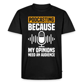 Podcast Host Podcaster Podcasting Podcast Listener - T-shirt Premium bio Homme - noir - Devant - Nico (187cm)