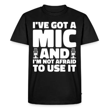 Animateur de podcast Podcasteur Podcasting Podcast Listener - T-shirt Premium bio Homme - noir - Devant - Nico (187cm)