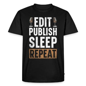 Animateur de podcast Podcasteur Podcasting Podcast Listener - T-shirt Premium bio Homme - noir - Devant - Nico (187cm)