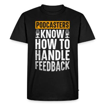 Animateur de podcast Podcasteur Podcasting Podcast Listener - T-shirt Premium bio Homme - noir - Devant - Nico (187cm)