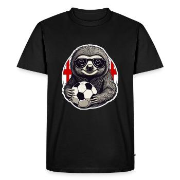 Fan de football paresseux avec lunettes de soleil Angleterre - T-shirt Premium bio Homme - noir - Devant - Nico (187cm)