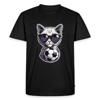 Football Cat Germany Fan Jersey Fan Merchandise - Men's Premium Organic T-Shirt - black - Front - Nico (187cm)