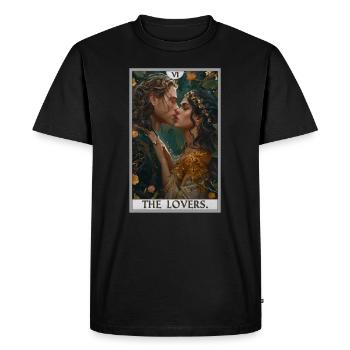 Tarot Cards Tarot Card The Lovers The Lovers - Men's Premium Organic T-Shirt - black - Front - Nico (187cm)
