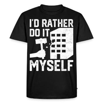 Drôle de journée de démolition de maison Je préfère Sel - T-shirt Premium bio Homme - noir - Devant - Nico (187cm)