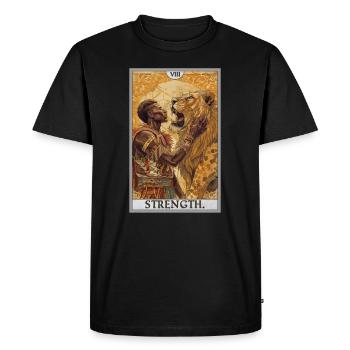Tarot Card Tarot Card Strength Power - Men's Premium Organic T-Shirt - black - Front - Nico (187cm)