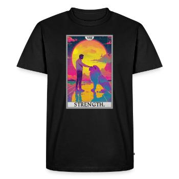 Tarot Card Tarot Card Strength Power - Men's Premium Organic T-Shirt - black - Front - Nico (187cm)