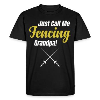 Appelez-moi simplement grand-père escrimeur ! Athlète En Garde - T-shirt Premium bio Homme - noir - Devant - Nico (187cm)