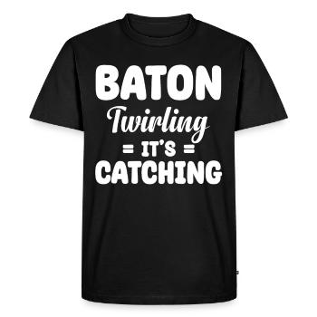 Le bâton virevolte c’est attraper la pom-pom girl en marche - T-shirt Premium bio Homme - noir - Devant - Nico (187cm)