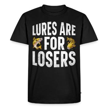 Poisson-chat pêcheur Poisson-chat Pêche au poisson-chat Pêche au poisson-chat - T-shirt Premium bio Homme - noir - Devant - Nico (187cm)