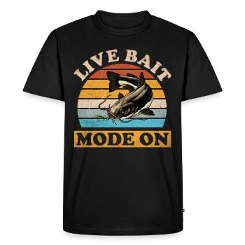 Poisson-chat pêcheur Poisson-chat Pêche au poisson-chat Pêche au poisson-chat - T-shirt Premium bio Homme - noir - Devant - Nico (187cm)
