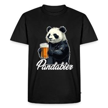 Panda Bear Panda Bière Panda Bière Panda - T-shirt Premium bio Homme - noir - Devant - Nico (187cm)
