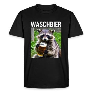Raccoon Washbeer Bière - T-shirt Premium bio Homme - noir - Devant - Nico (187cm)