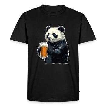 Panda Bear Panda Bière Panda Bière Panda - T-shirt Premium bio Homme - noir - Devant - Nico (187cm)