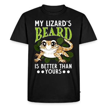 Drôle de dragon barbu - T-shirt Premium bio Homme - noir - Devant - Nico (187cm)