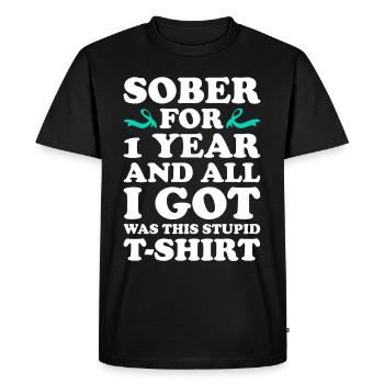 Sensibilisation à la prévention de la toxicomanie Toxicomanie - T-shirt Premium bio Homme - noir - Devant - Nico (187cm)