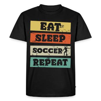 Eat Sleep Soccer Repeat - Men's Premium Organic T-Shirt - black - Front - Nico (187cm)