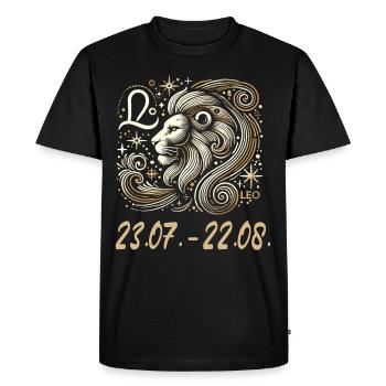 Signe céleste du zodiaque Lion - T-shirt Premium bio Homme - noir - Devant - Nico (187cm)
